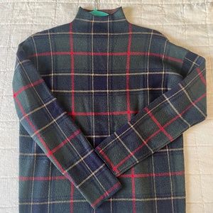 Plaid Mock Neck Sweater